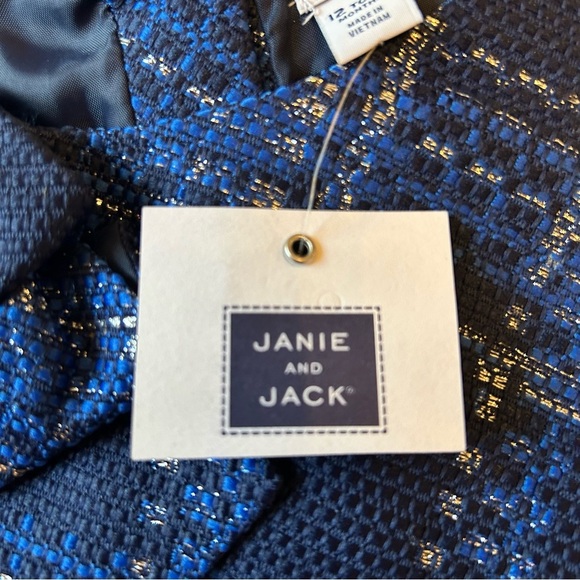 Janie and Jack Navy Plaid Baby Dress 12-18M NWT Holiday Party Outfit - Picture 3 of 9